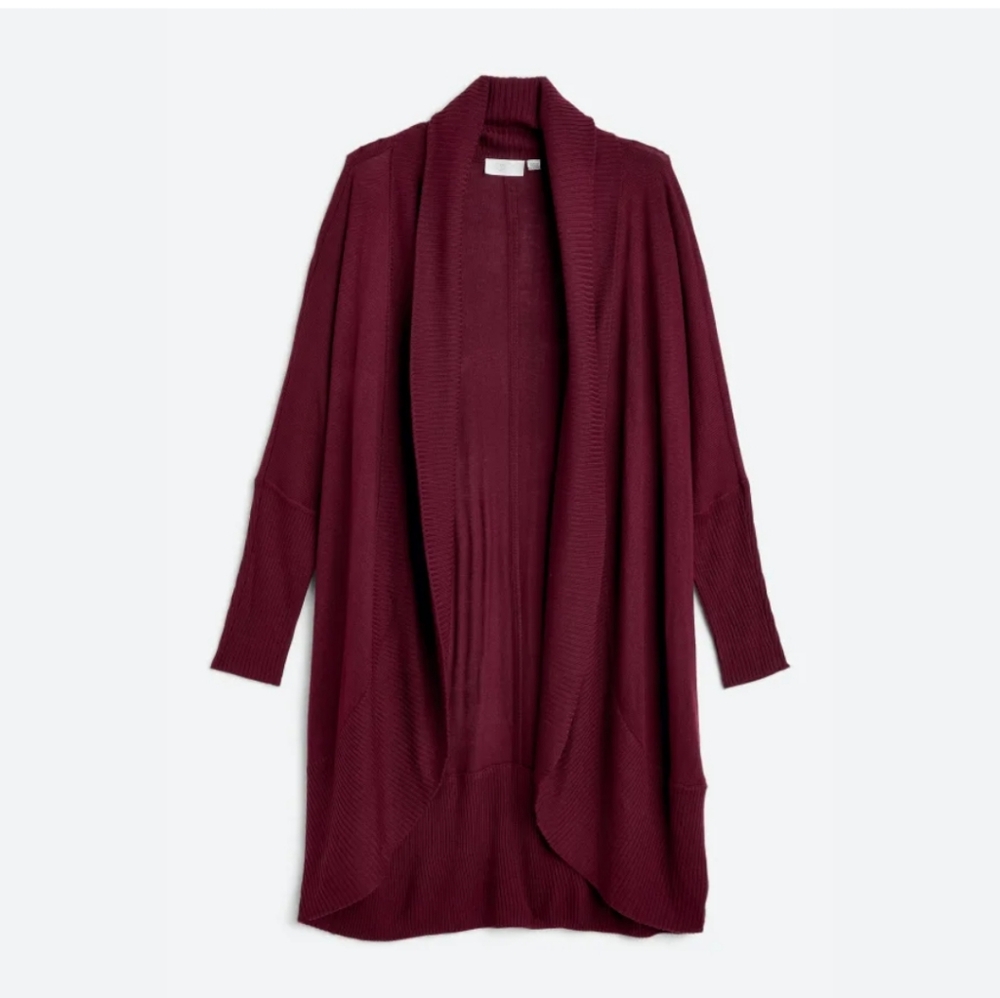 Wine Cocoon Tunic Cardigan 3x